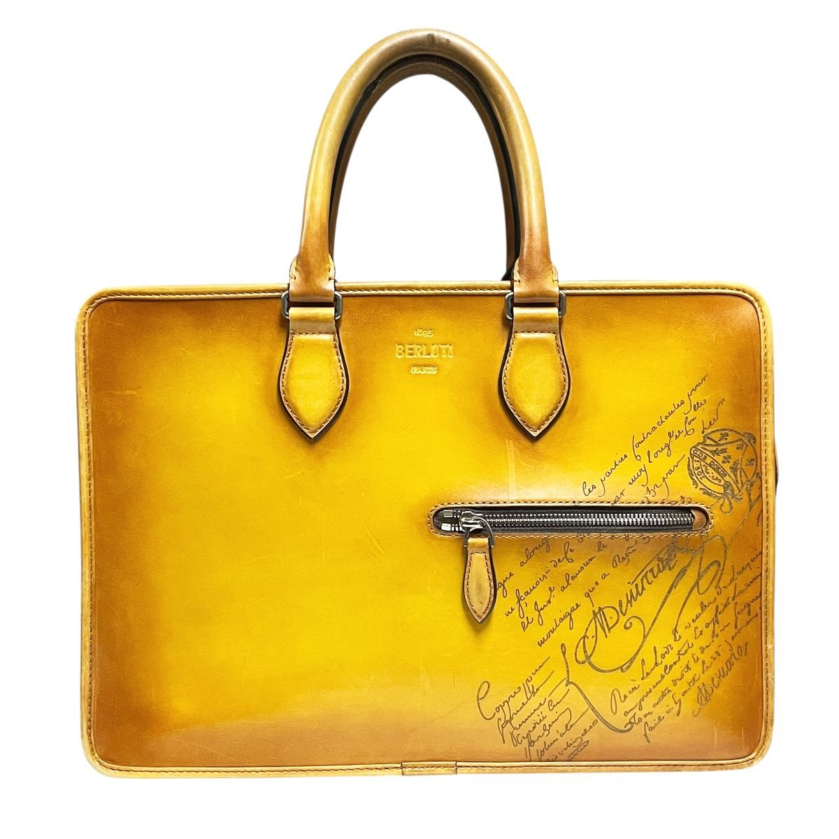 Berluti ベルルッティ アンジュール ミニ ブリーフケース ビジネスバッグ ヴェネチア カーフレザー スクリット バッグ AO