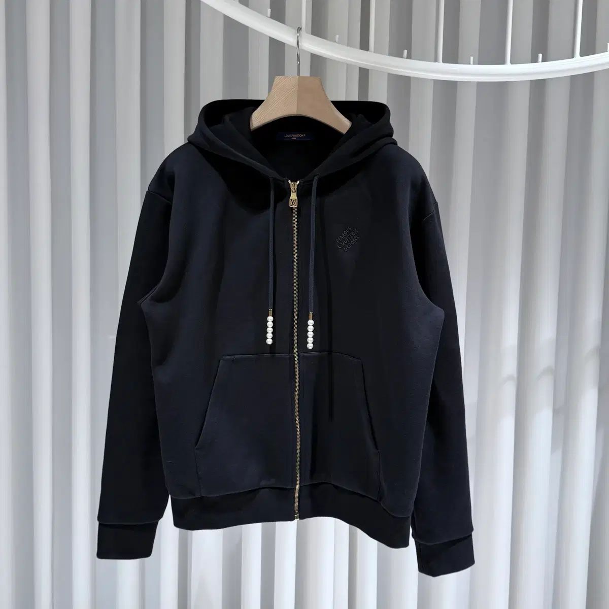 L | ルイヴィトン LV エンブロイダリー ジャージ ジップ スルー フーデッド ジップアップ 26 SS
