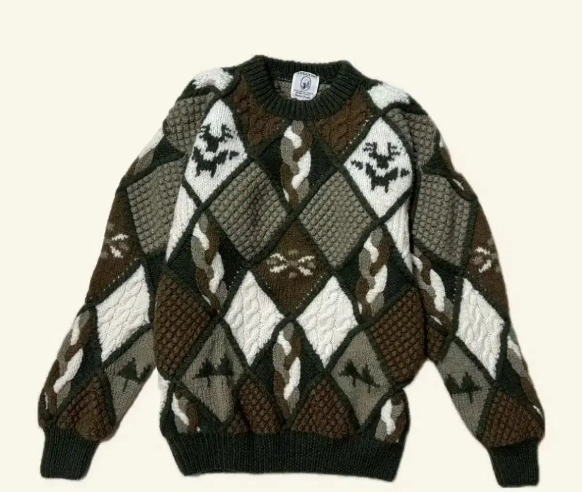 ウール100% ISSEY MIYAKE イッセイミヤケ ポンポン ケーブル ニット st