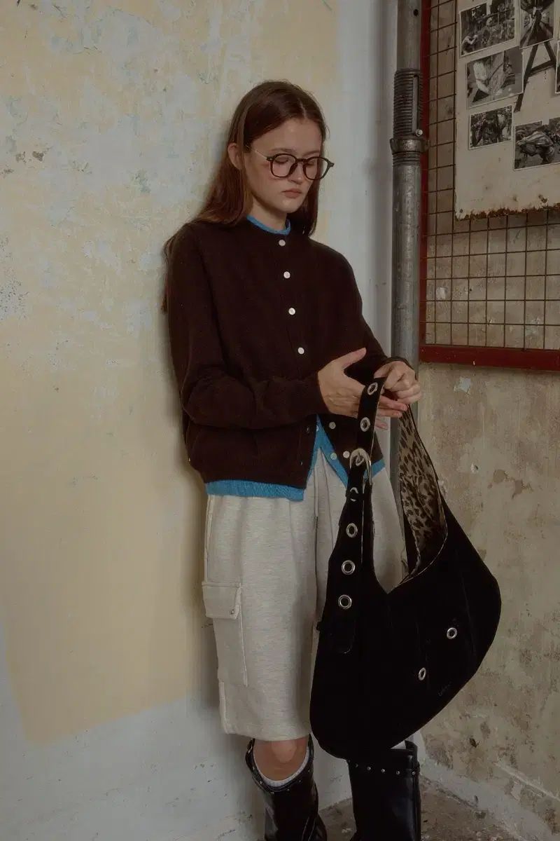 レターリー リバーシブル スウェード バッグ