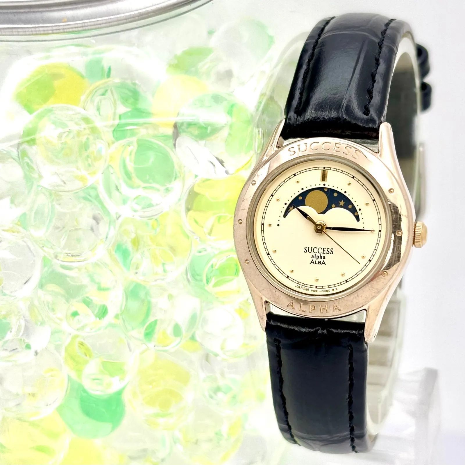 新品電池】SEIKO セイコー ALBA アルバ ムーンフェイズ ゴールド