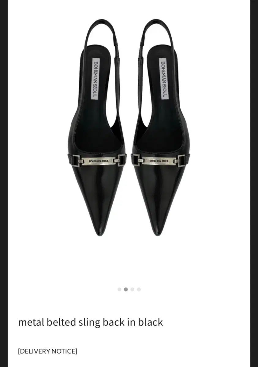 新 ボヘミアンソウル メタル ベルト付き スリングバック ブラック 250 靴 ヒール BOHEMSEO