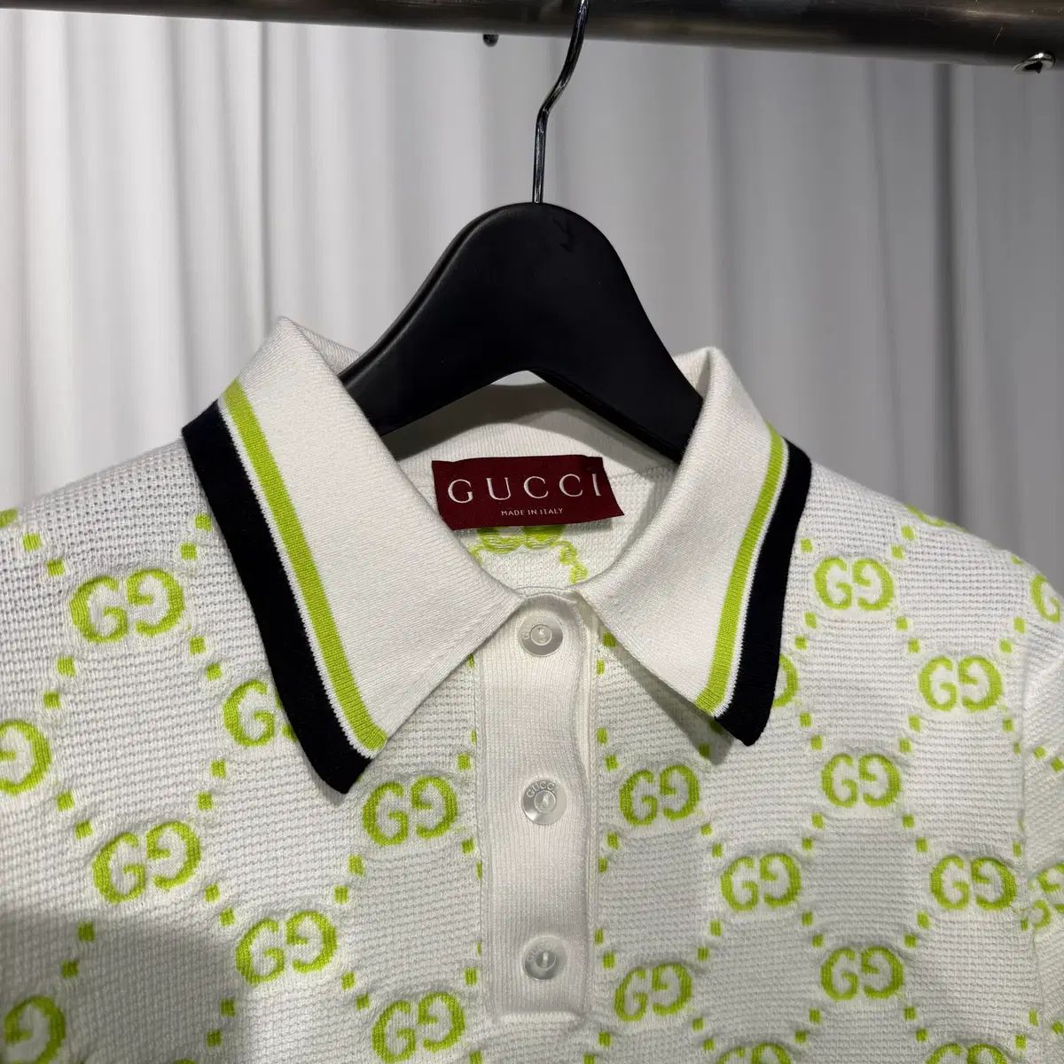 XS グッチ ジャカード GG クロップド 半袖 ニット 785262 - メルカリ