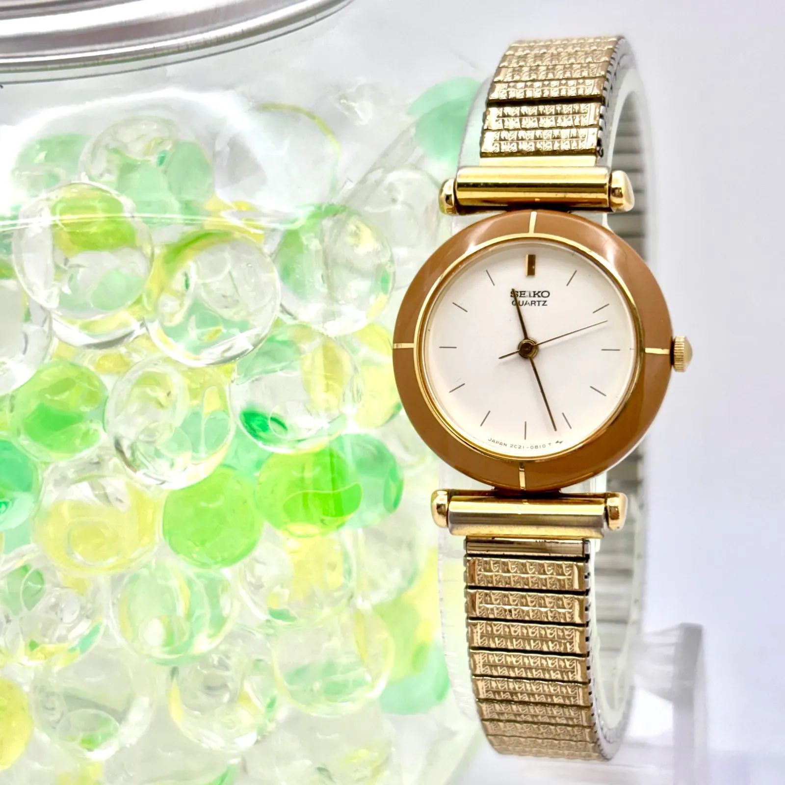 新品電池】SEIKO セイコー レディース 腕時計 ゴールド 2C21-019A