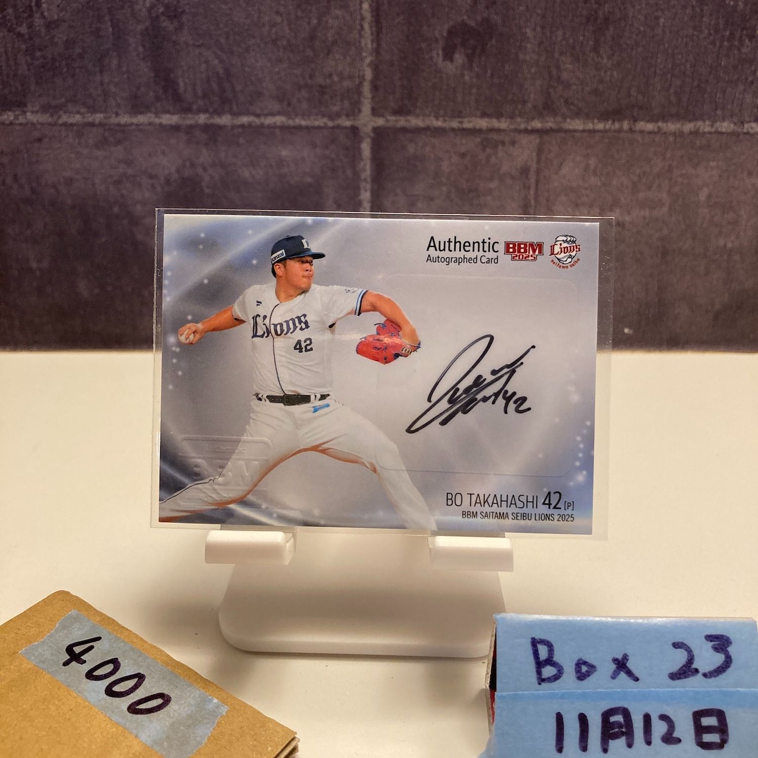 topps カード ボー・タカハシ 埼玉西武ライオンズ 直筆サインカード 2025 BBM ボータカハシ 36/89 直筆サインカード 埼玉西武ライオンズ