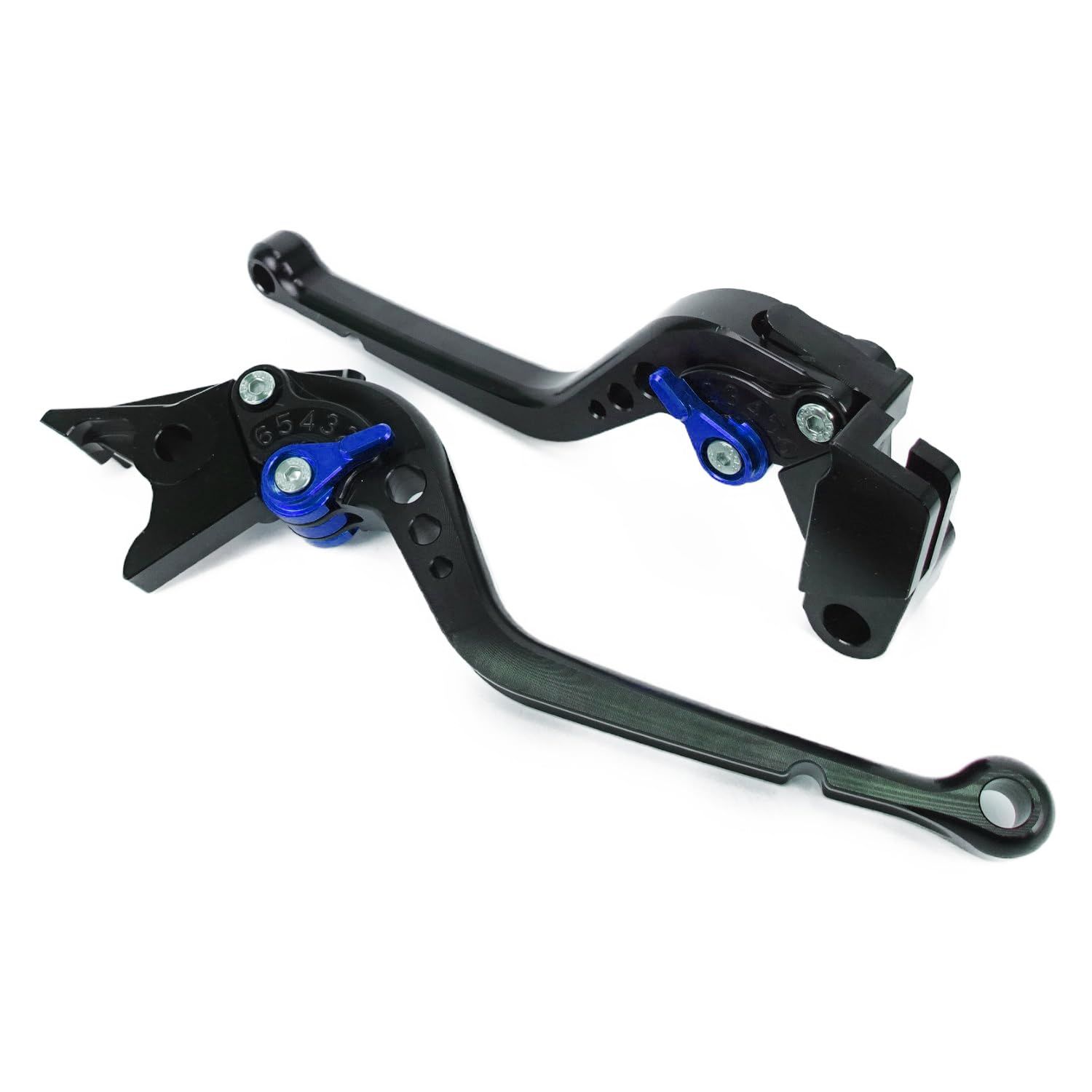 K58 黒(青) カワサキ ブレーキ クラッチレバー 6段階調整 ロング ZX