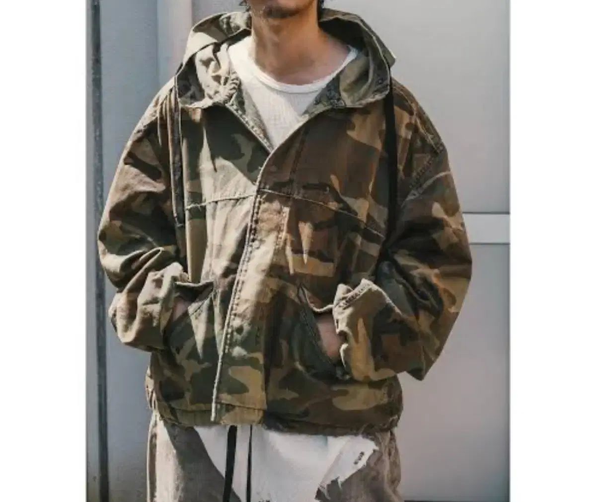 Ancellm カモフラージュ フーディー ジャケット