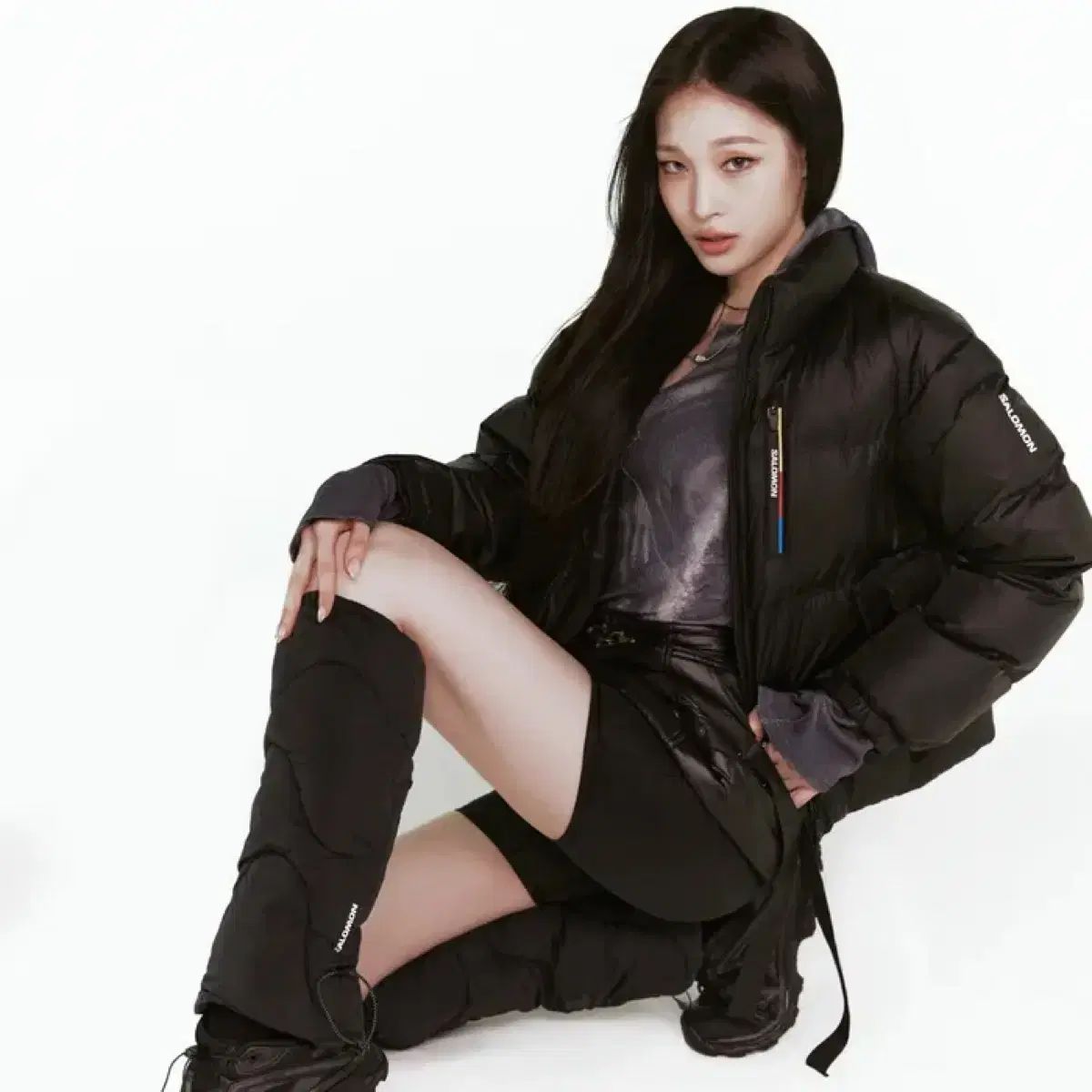 サロモン コンツァークロップドダウンジャケット M