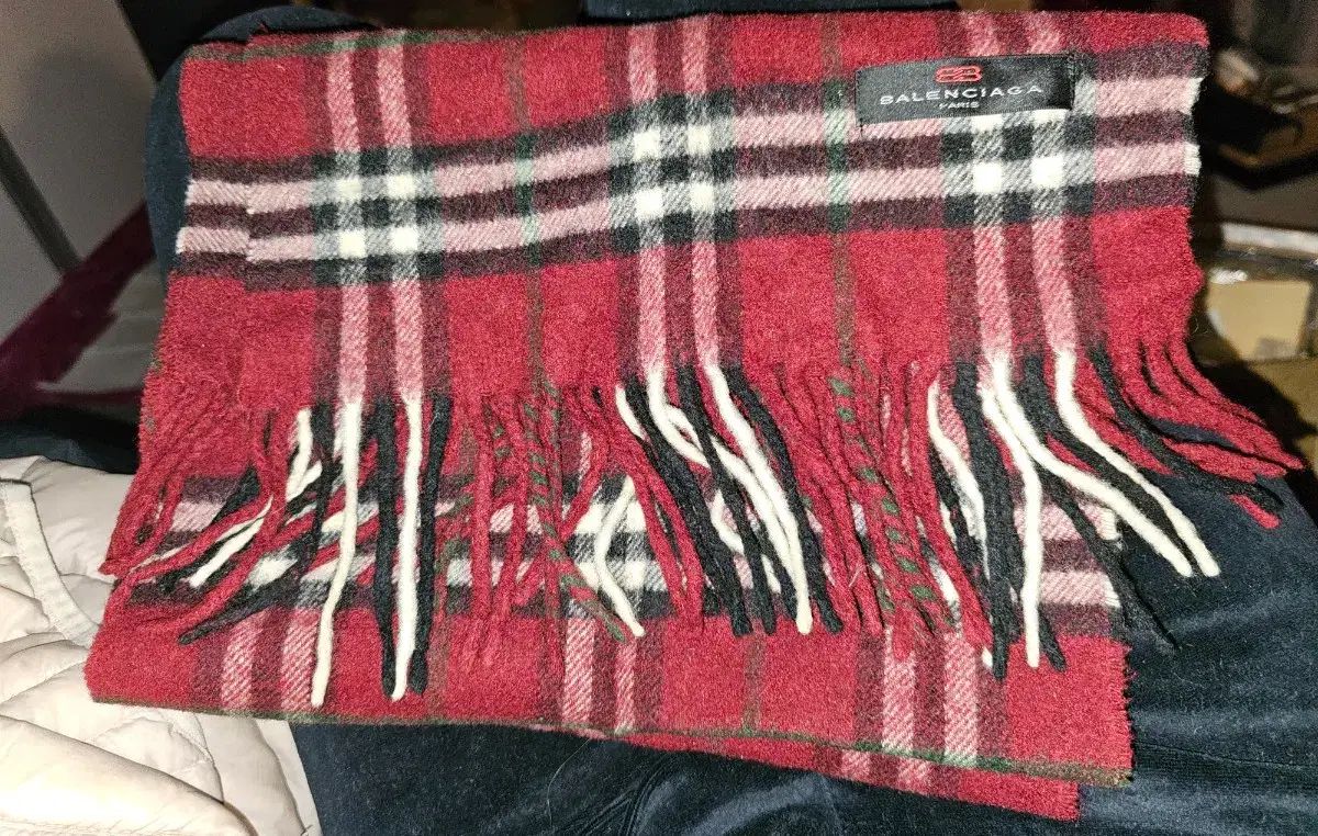  ユニセックス BARENCIAGA バレンシアガ バーガンディ CHECK マフラー マフラー 小物