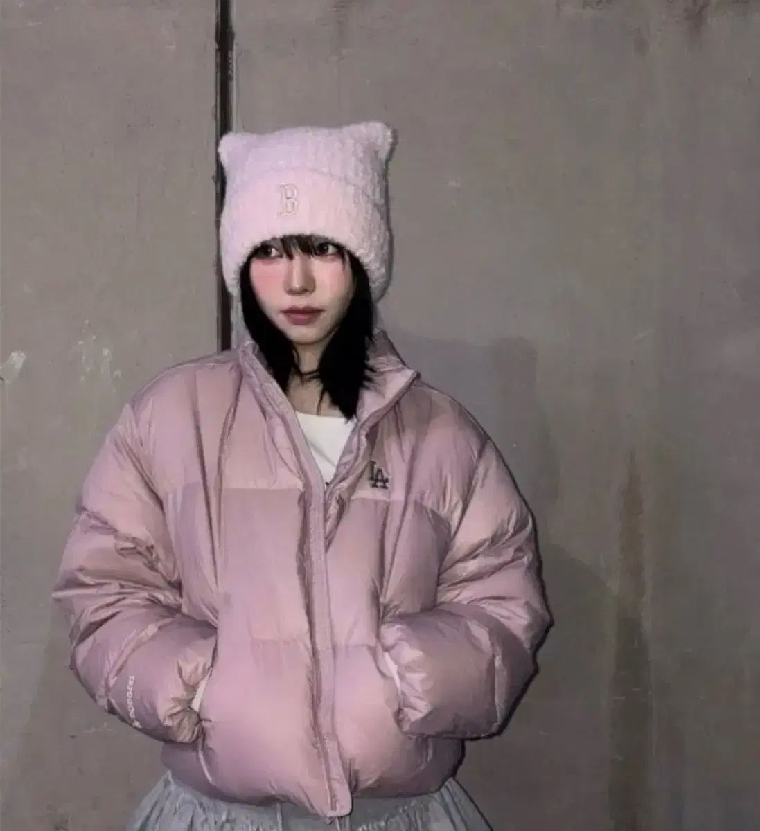 MLB PLUSH 宮羊 ビーニー ニューヨーク ヤンキース ピンク いちごミルク