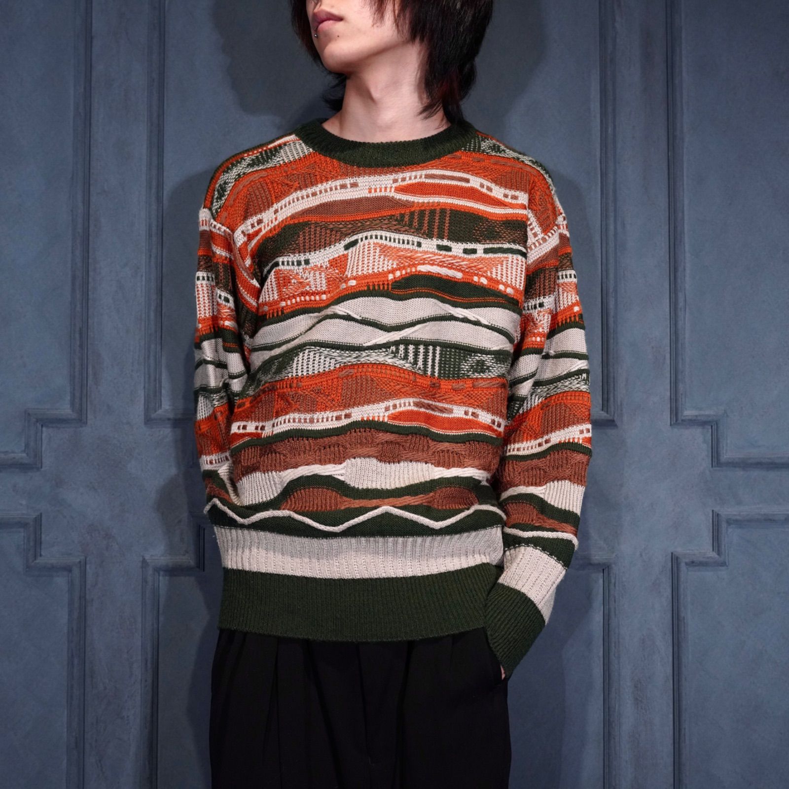 USA VINTAGE 3 D DESIGN KNIT|アメリカ古着3 Dデザインニット