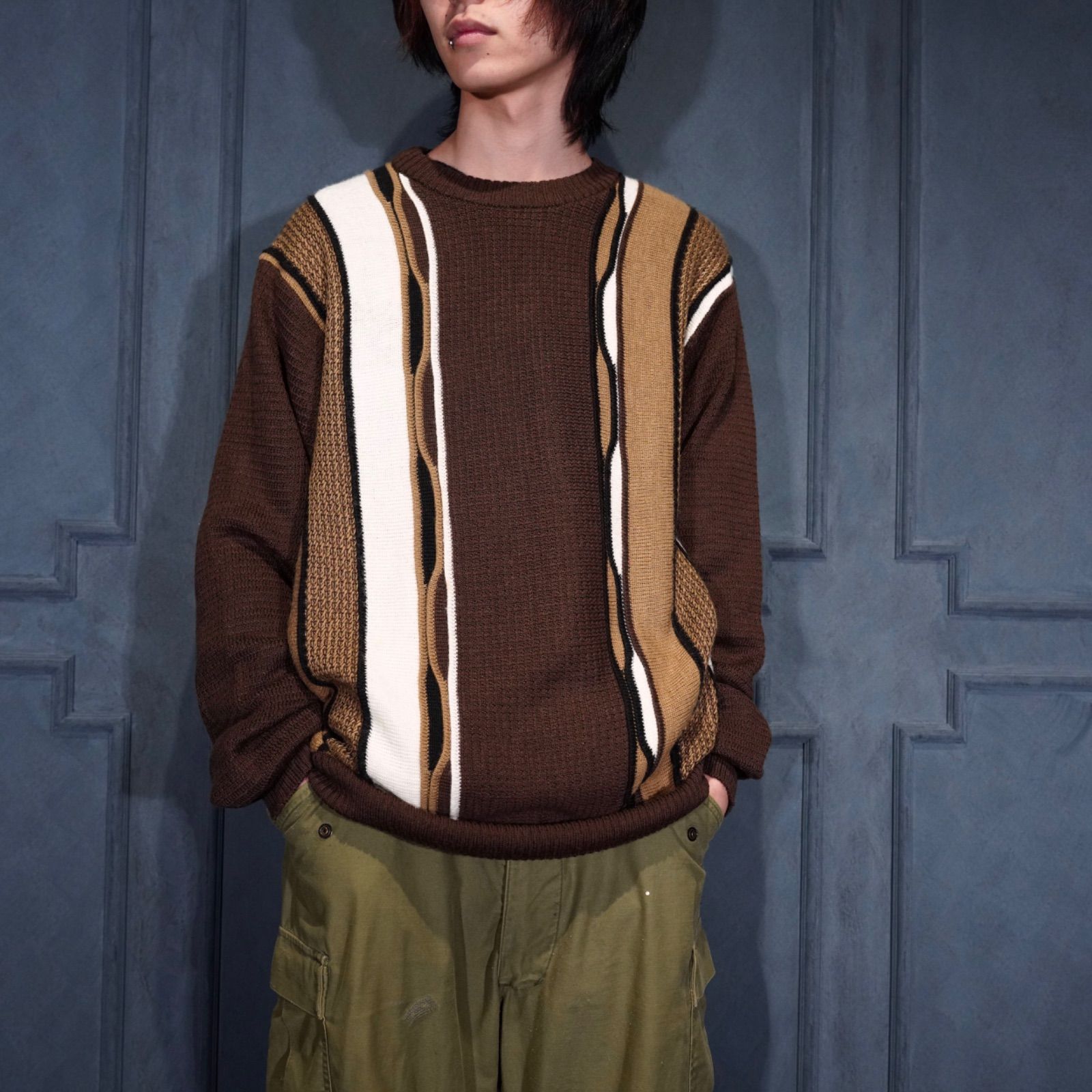 USA VINTAGE Midnight Velvet MODE DESIGN 3 D KNIT|アメリカ古着モードデザイン3 Dニット