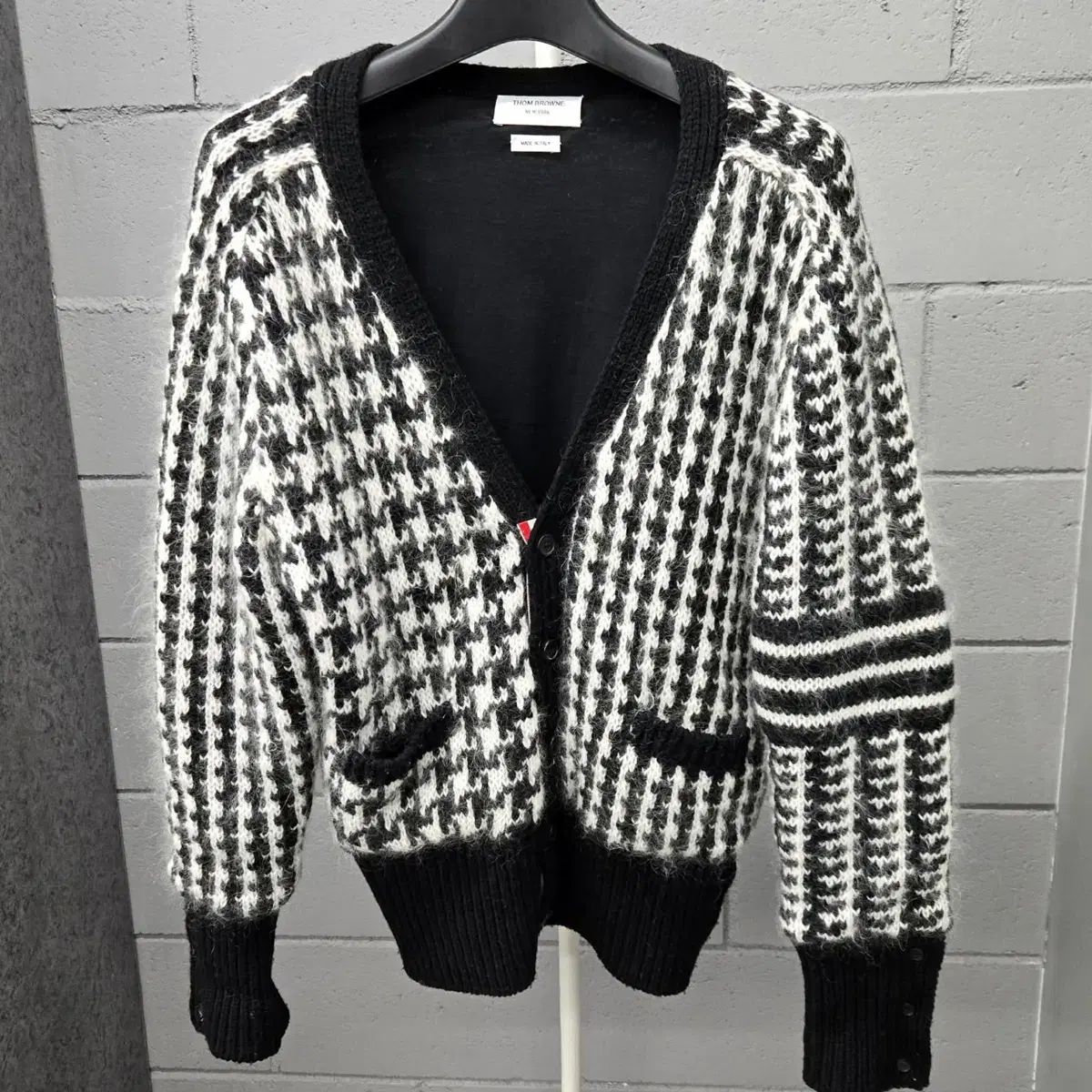 トム ブラウン 4 BAR ハウンドトゥース カーディガン