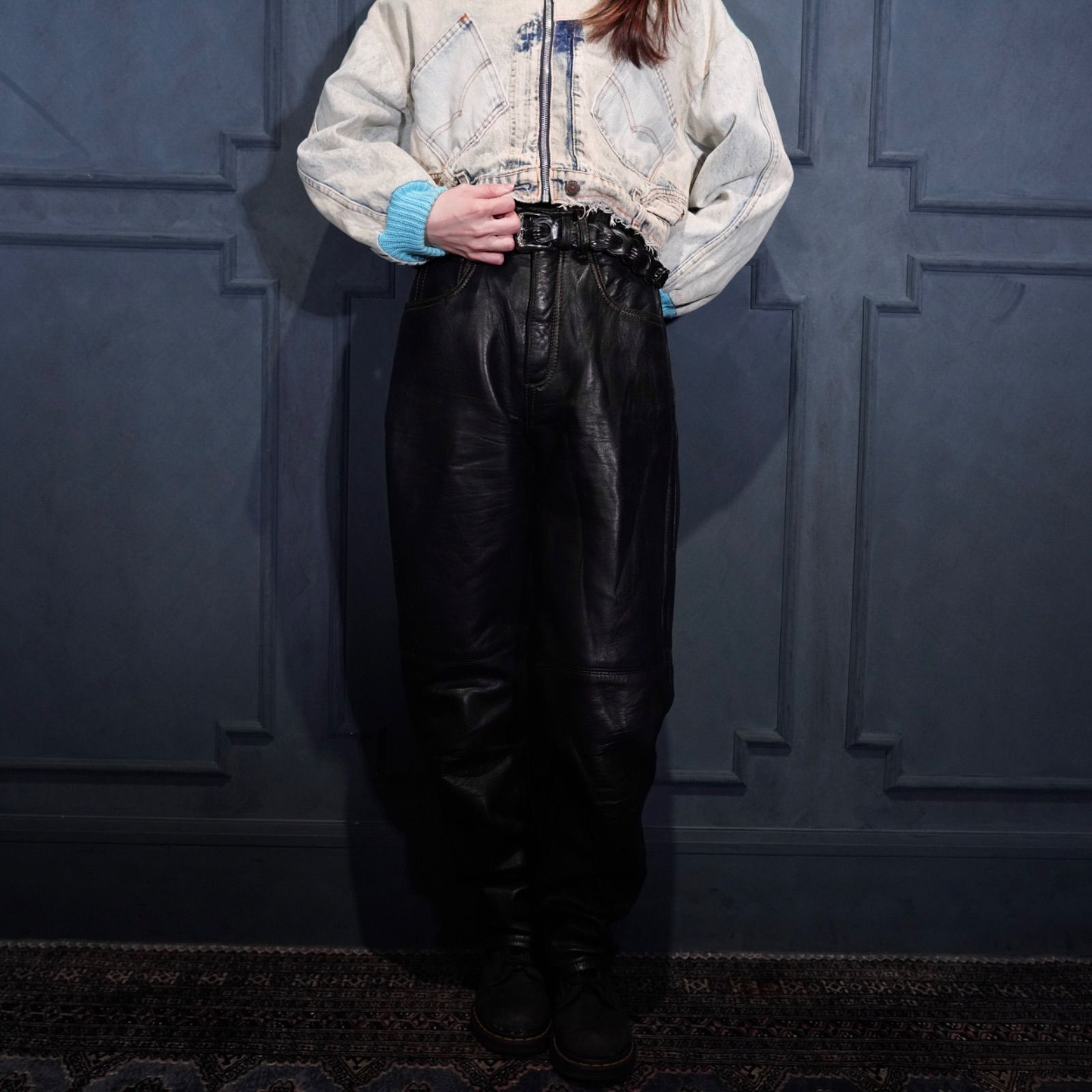 RIDERS PANTS|ヨーロッパ古着レザーライダースパンツ