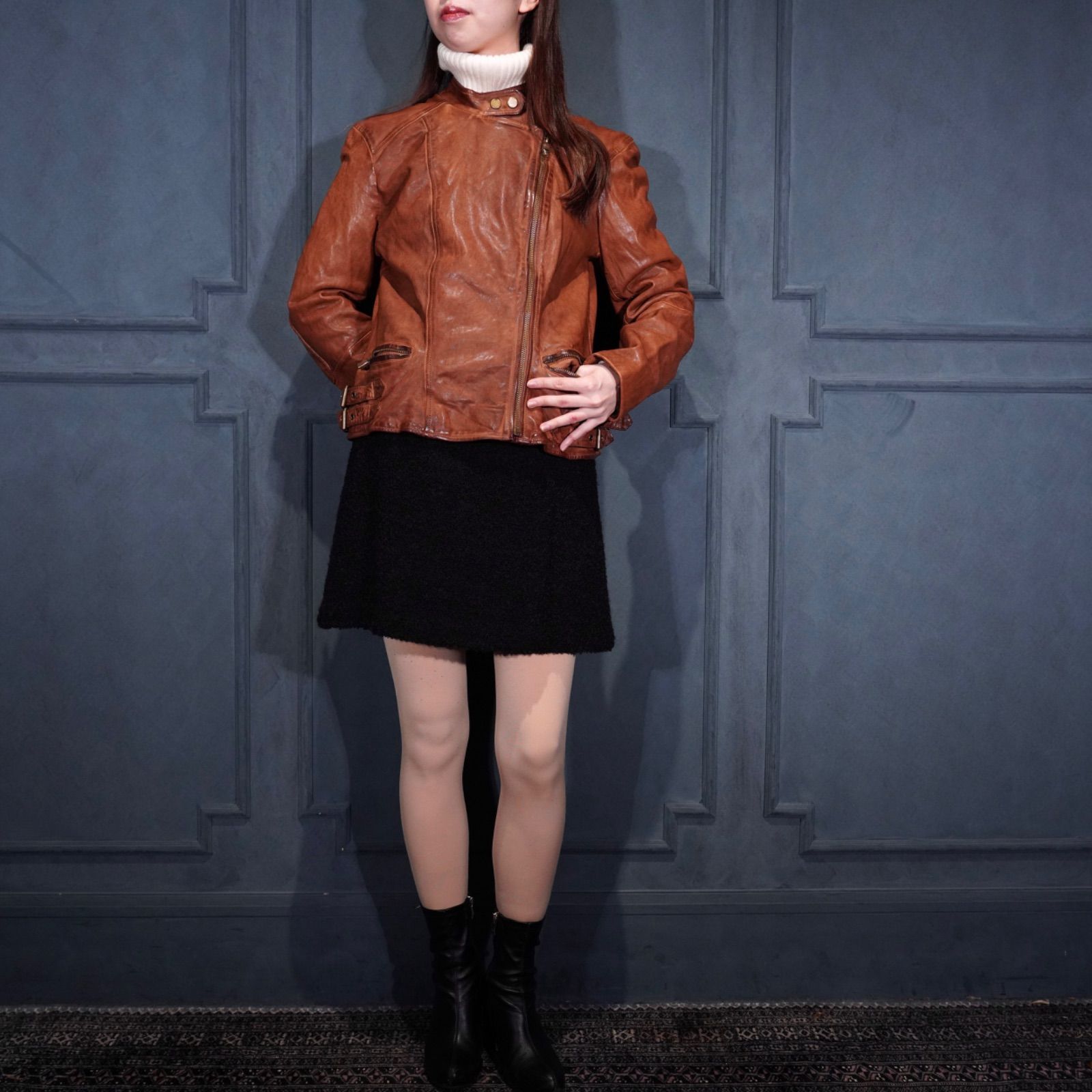 USA VINTAGE LAUREN Ralph Lauren LEATHER RIDERS JACKET/アメリカ古着 
