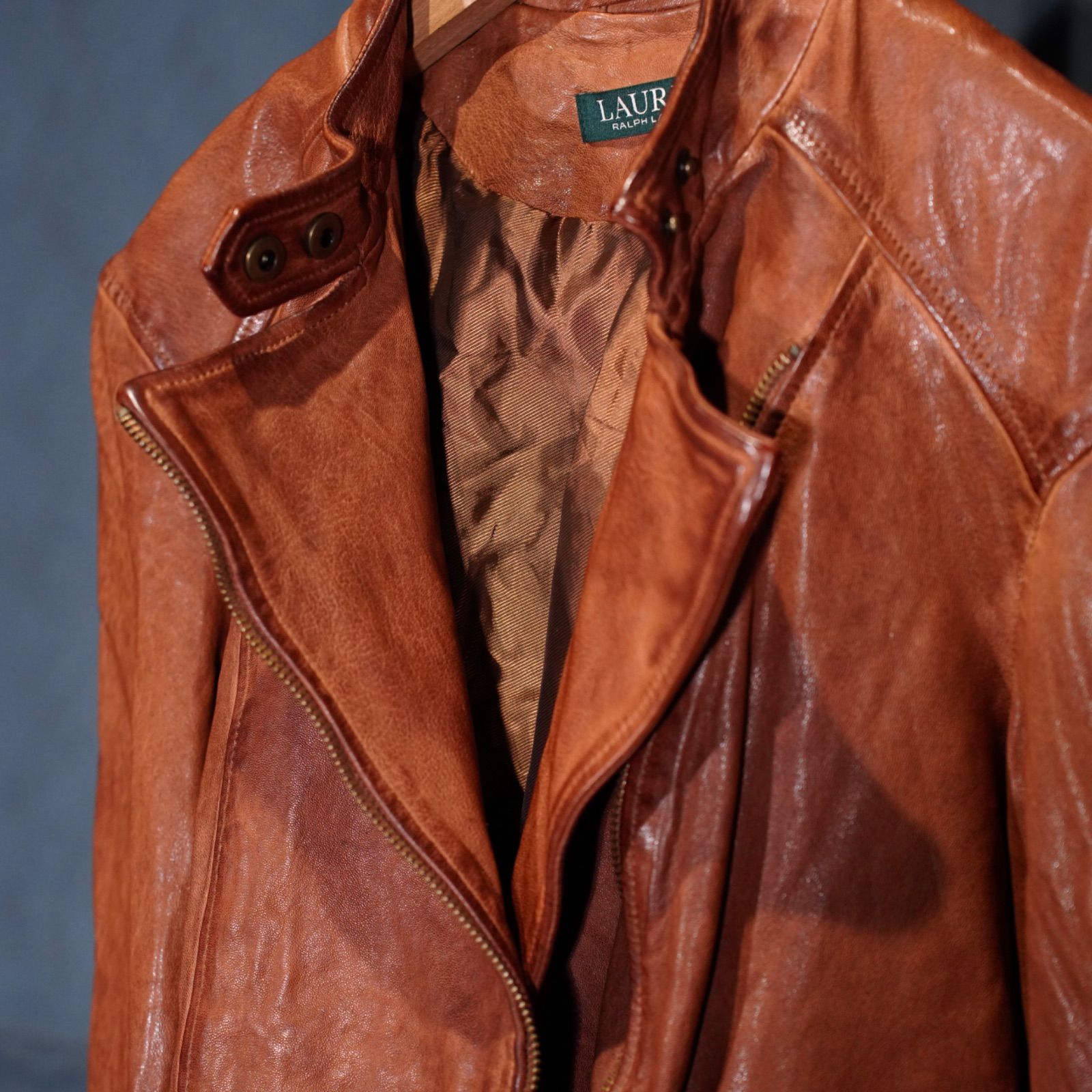 USA VINTAGE LAUREN Ralph Lauren LEATHER RIDERS JACKET/アメリカ古着 