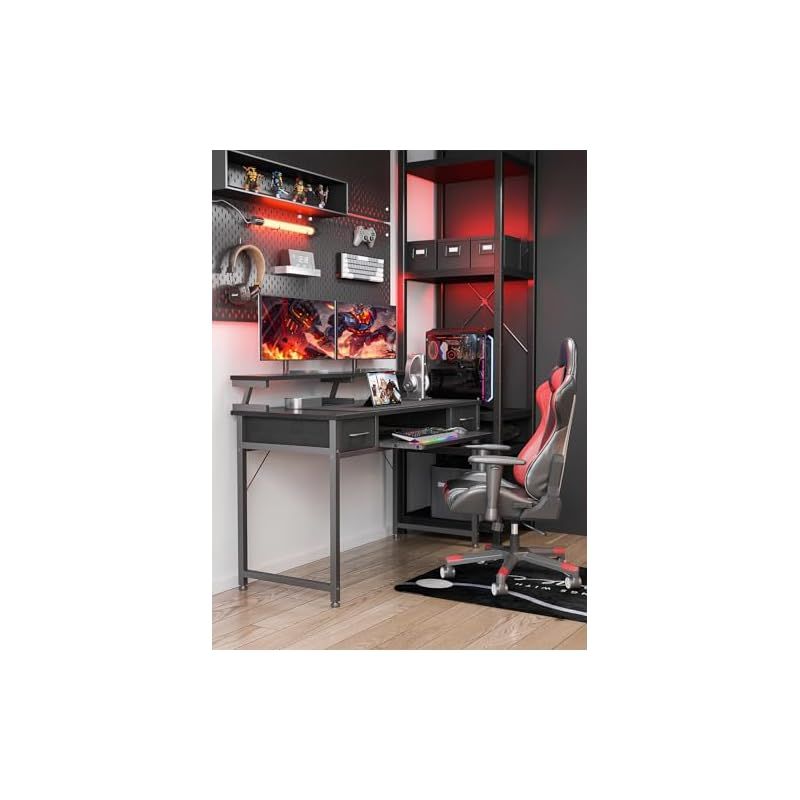 ODK パソコンデスク キーボードスライダー付き 幅120cm ゲーミング