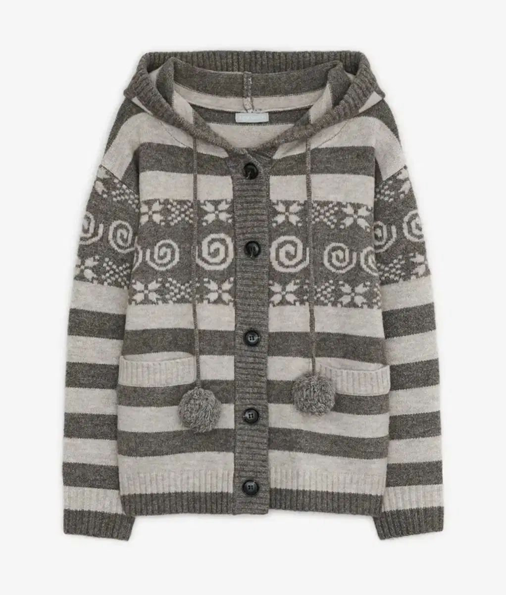 HUG YOUR SKIN ハグユアースキン エンジェル ウィング フード ポンポン カーディガン ブラウン