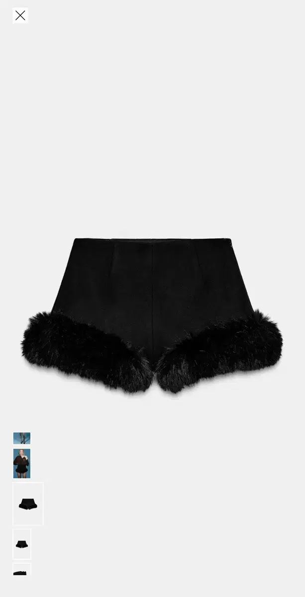 ZARA ウールブレンド フェイクファー ショーツ