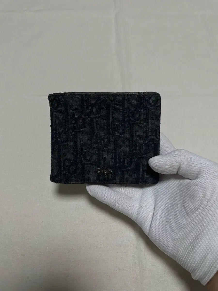 ディオール オブリーク ジャカード 二つ折り財布 ブラック os