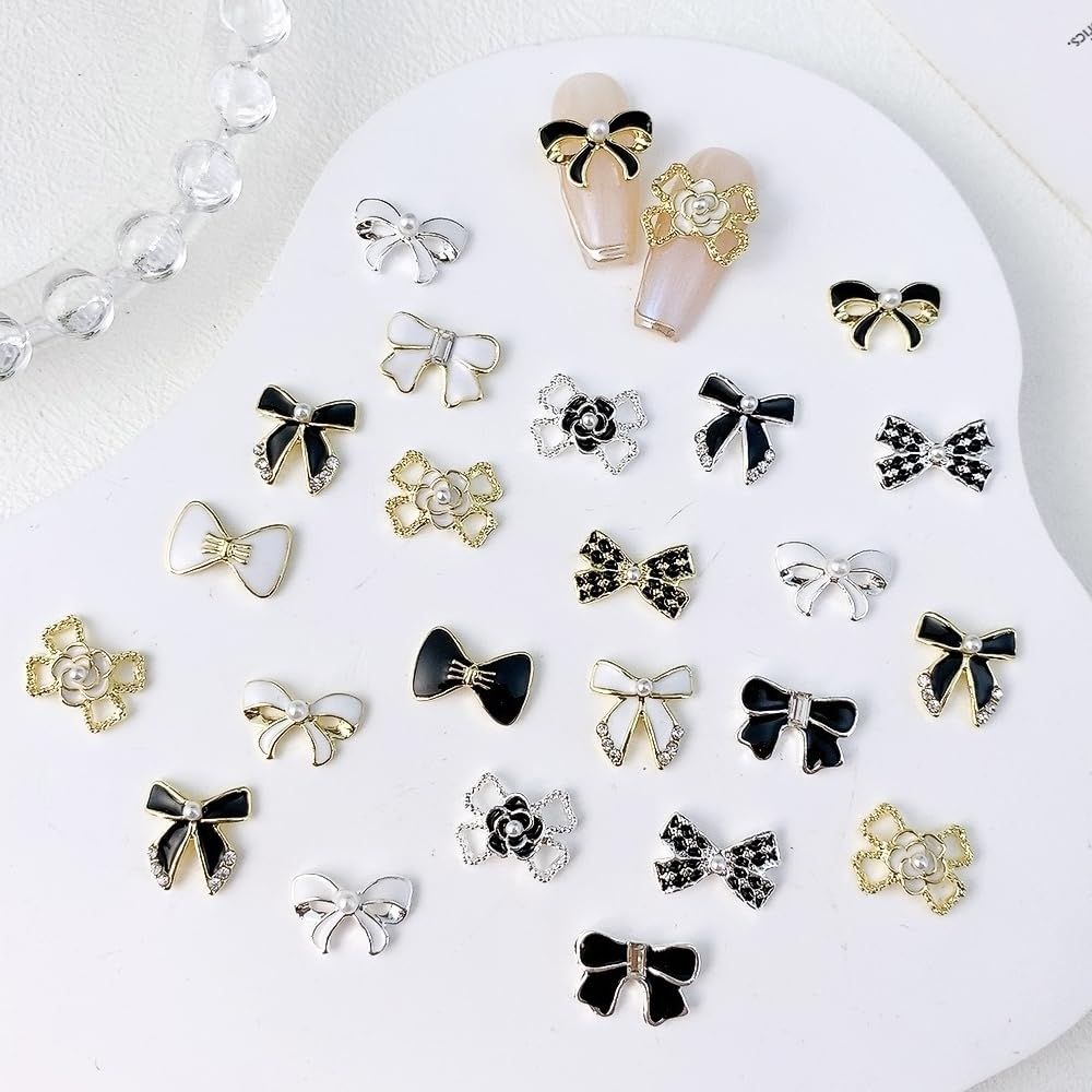 ネイルパーツ リボン ハート 蝶結び ネイルデコパーツ 立体 3 D ネイルアート メタルパーツ ジュエリーパーツ ネイルデザイン おしゃれ アクセサリーパーツ メタルリボン