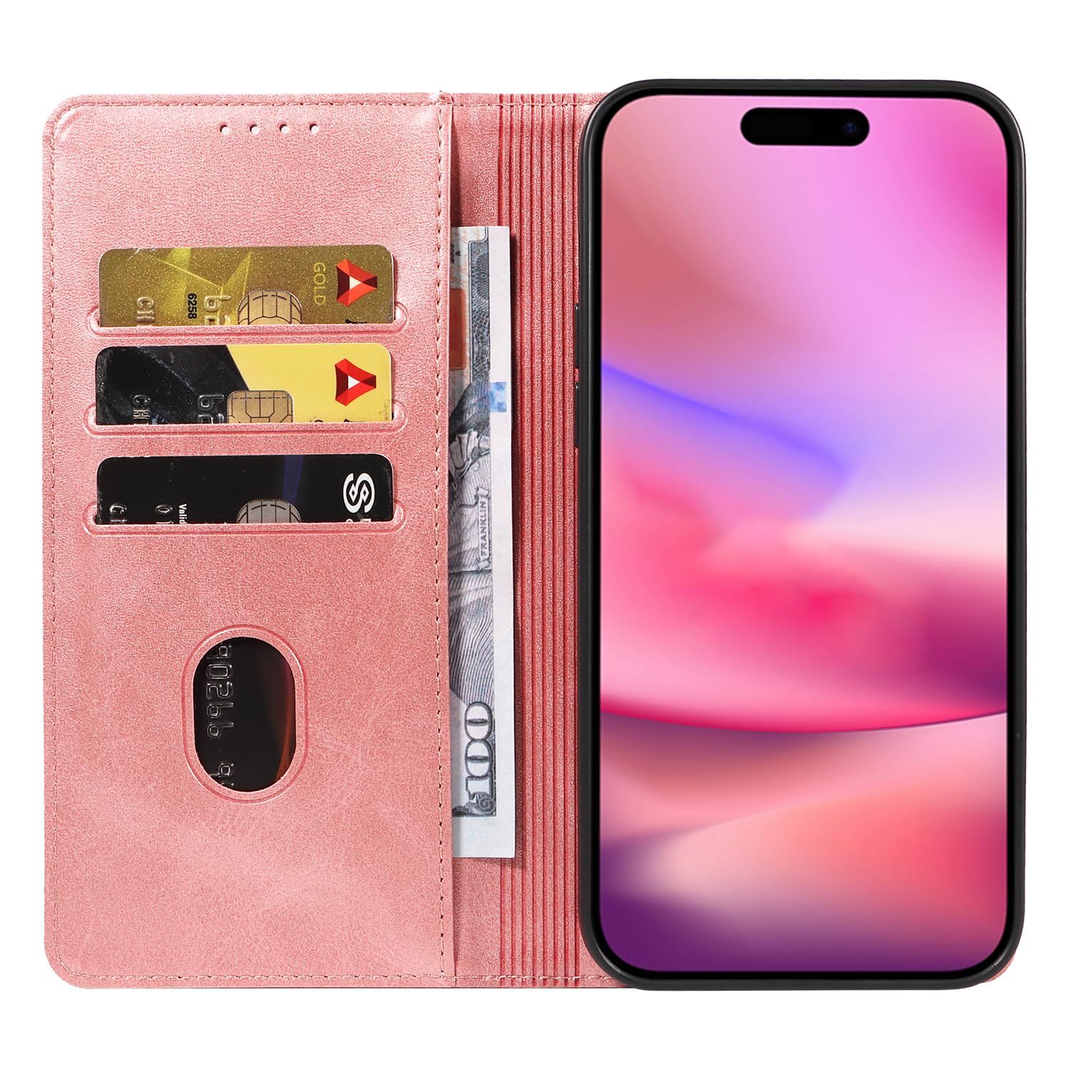 iPhone 16 ケース手帳型 イフォン16 スマホケース 手帳型あいふぉん16 携帯カバー レザー 耐衝撃 軽量 着脱しやすい 放熱性 マグネット式 カード収納 スタンド機能 ケース16対応 360度保護 ゴールド