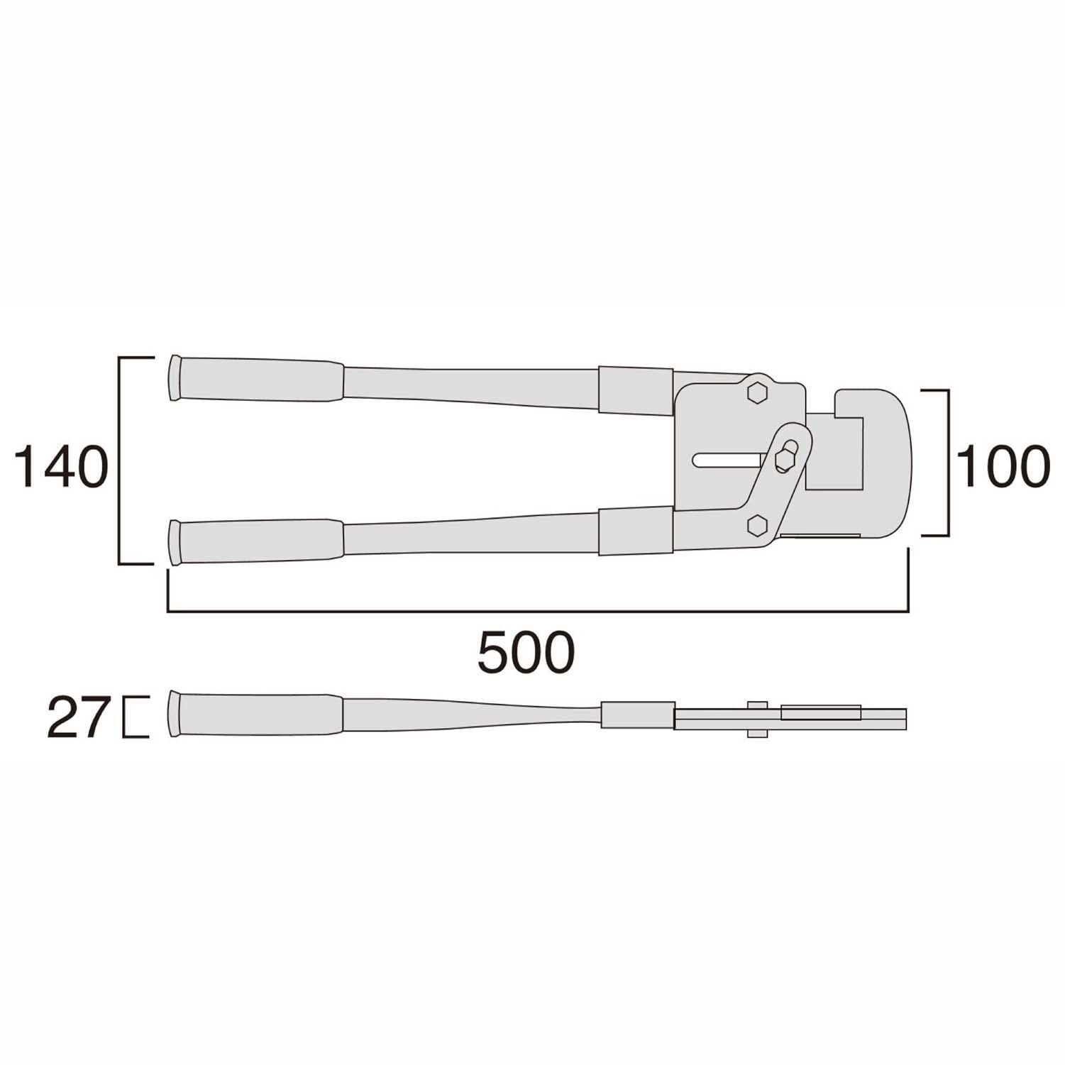 フジ矢 Fujiya Mバーカッター 軽量アルミハンドル 軽天切断用 FMC-500