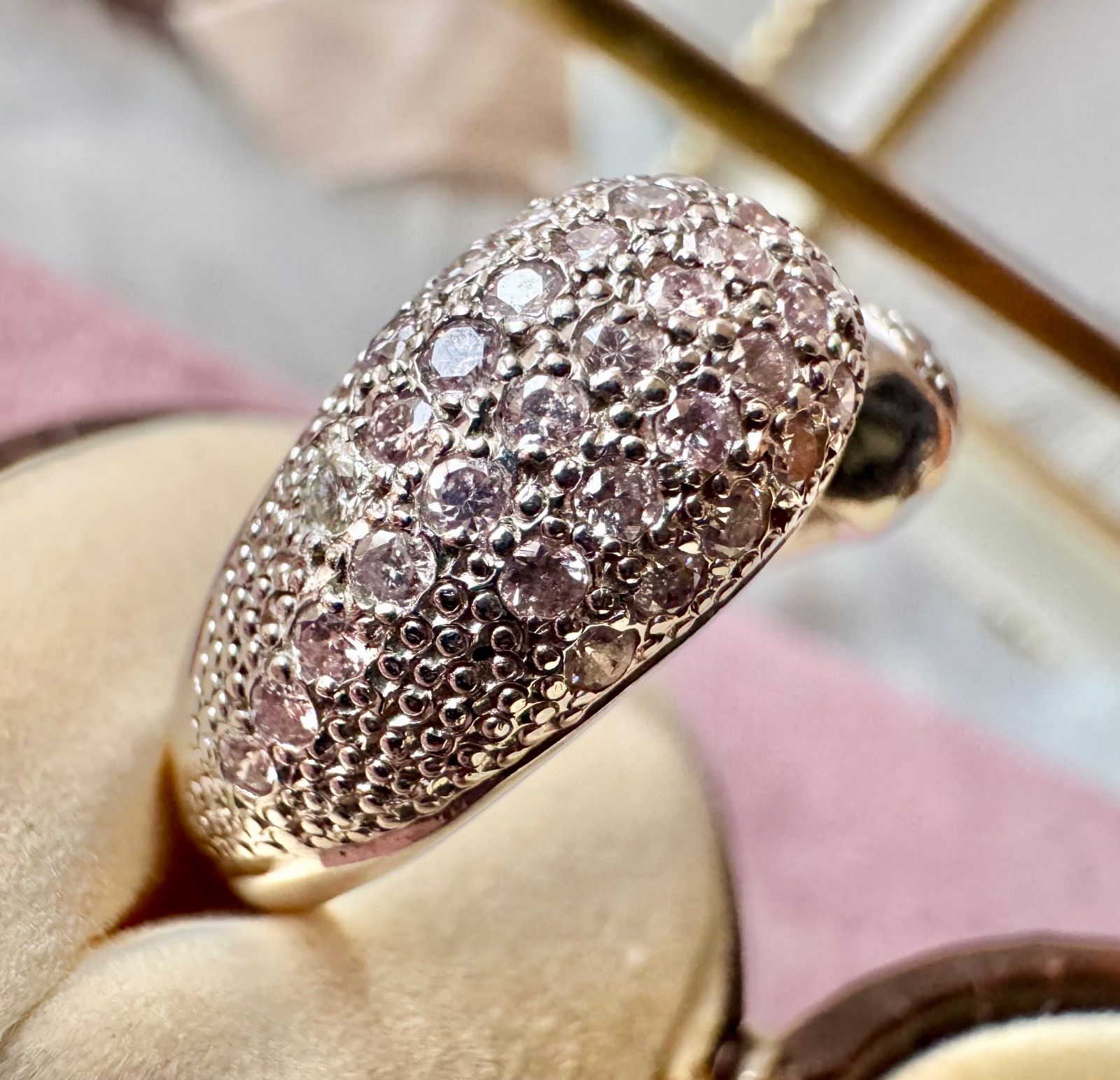 鑑別書付き◇Pt900*天然ピンクダイヤモンドリング*12号*プラチナ