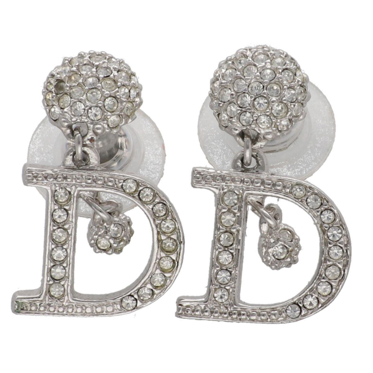 Christian Dior クリスチャン・ディオール ピアス CD ラインストーン 