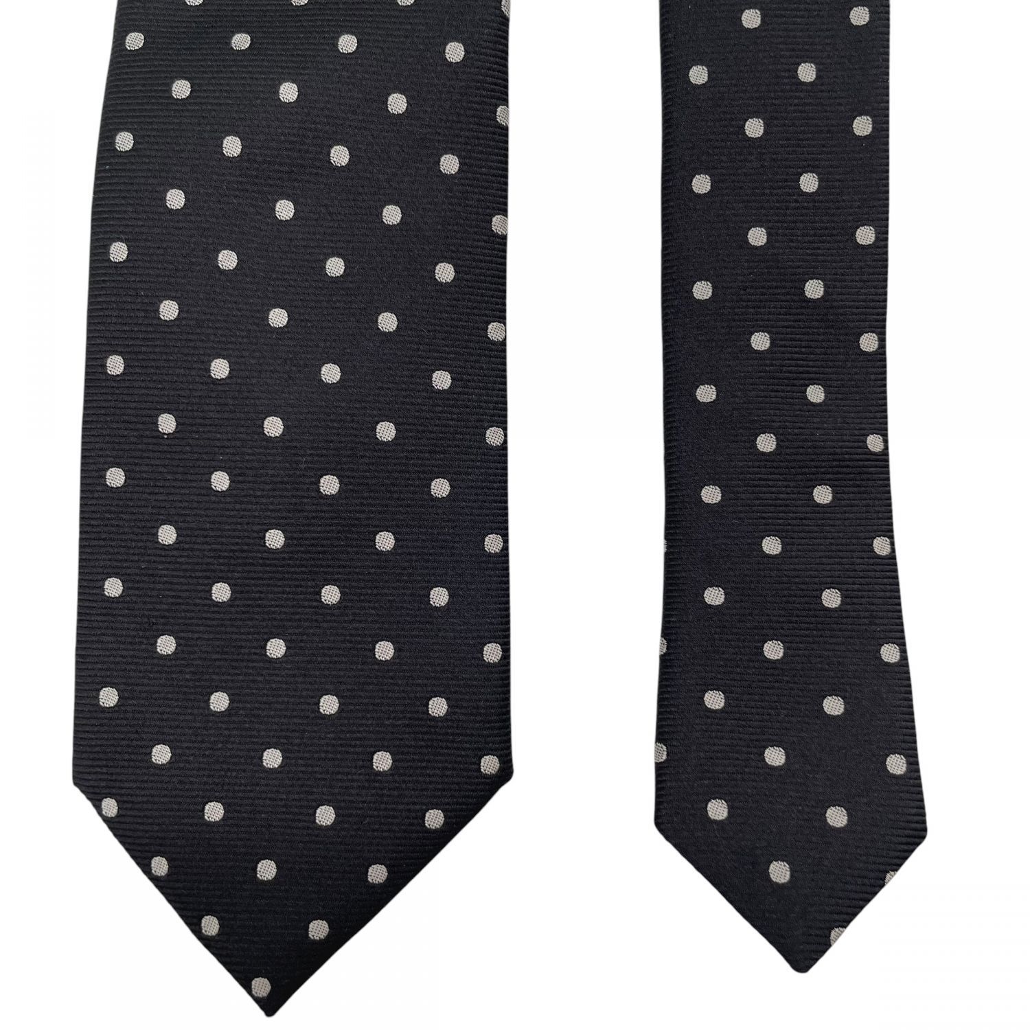 中古】 Saint Laurent サンローラン 77666 ドット柄 ネクタイ ブラック