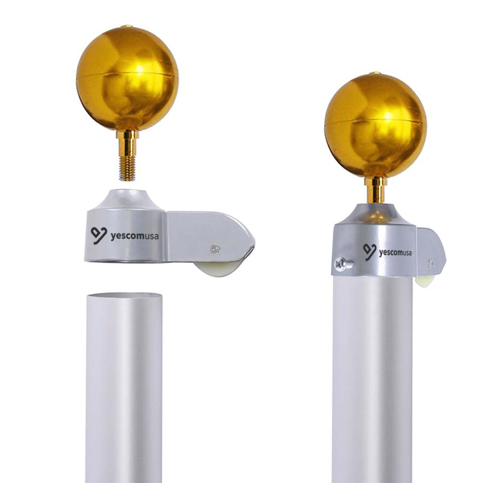  ギフト こいのぼり用 初節句 男の子 五月五日 プレゼント 飾り 端午の節句 鯉のぼり用ポール 屋外用 庭 埋め込み こいのぼりポール 鯉のぼりポールと金球含まる YES 0020 滑車付き ロープ 3 m鯉用 6 m 鯉のぼりポール アルミ Yescom その他 文房具 事務用品