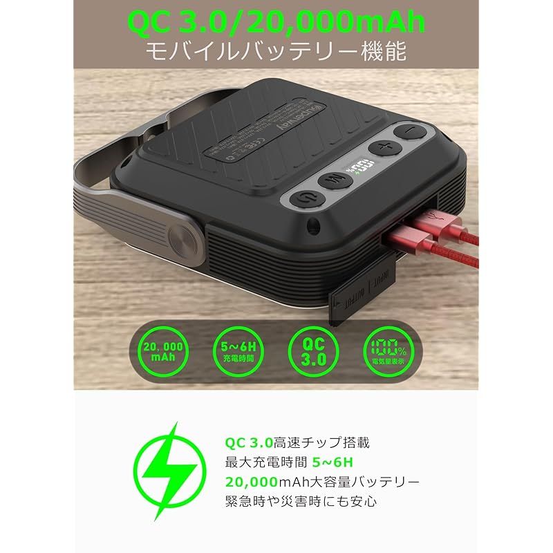 SUPERWAY 20000mAh led ランタンQC 3.0/22.5W 2024新登場 1600ルーメン