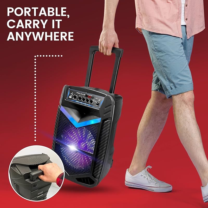 Pyle 400W Bluetooth付き ワイヤレス スピーカー】 充電式バッテリー