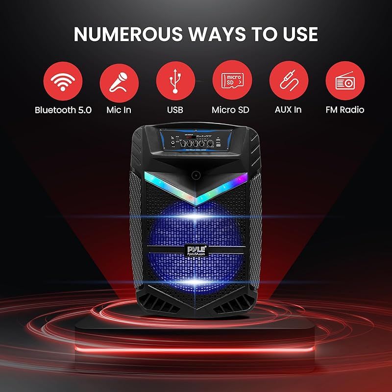 Pyle 400W Bluetooth付き ワイヤレス スピーカー】 充電式バッテリー