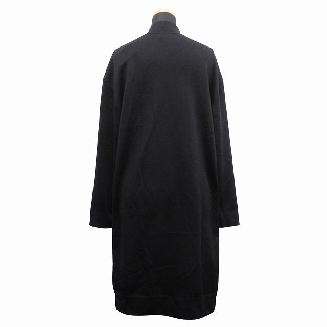 ♥ エルメス HERMES ツイルレーヌ チュニック ワンピース ドレス カットソー 長袖 シルク ニット 切替 ハイネック サイズ38 黒 ブラック レディース 12