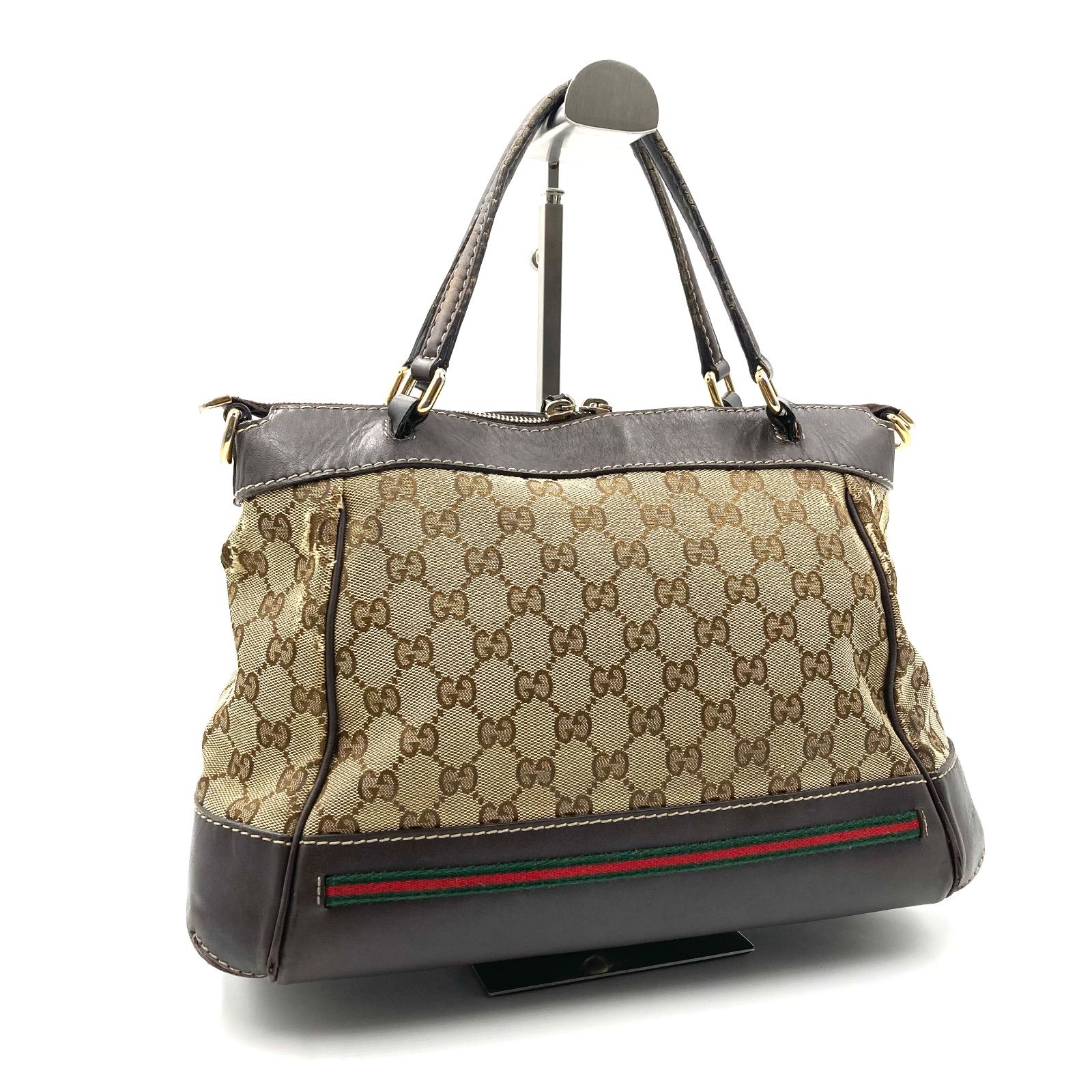 GUCCI グッチ シェリーライン GGキャンバス 2way トートバッグ