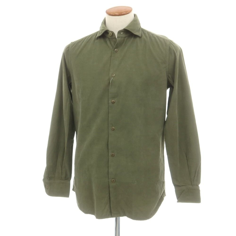 グランシャツ Glanshirt コーデュロイ カジュアルシャツ オリーブ サイズ40 メンズ