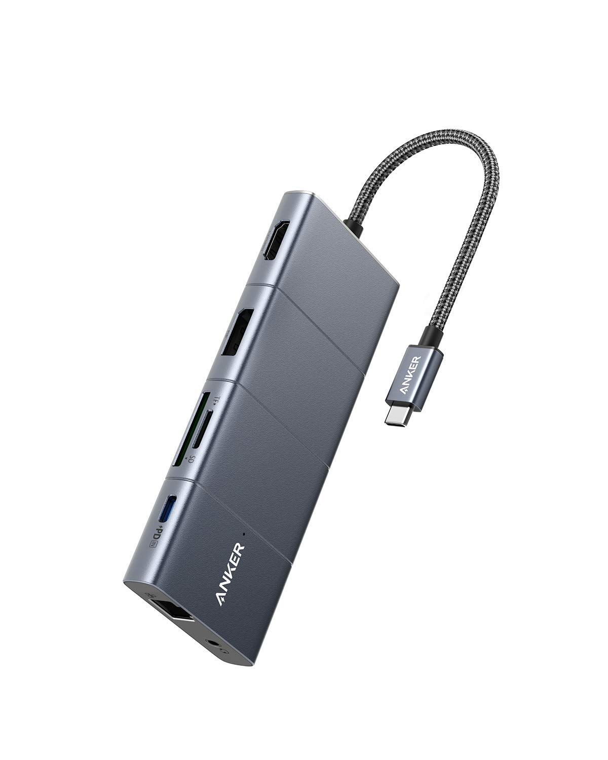 Anker PowerExpand 11-in-1 USB-C ハブ 85 W PD対応 USB-Cポート 4 K対応 HDMIポート DisplayPort データ転送用 USB-Aポート 1 Gbps イーサネットポート 3.5 mm オーディオジャック