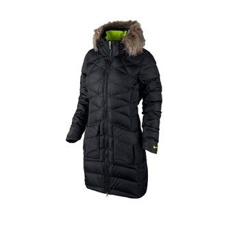 NIKE レディース ダウンジャケット ロング丈 L 90 ブラック