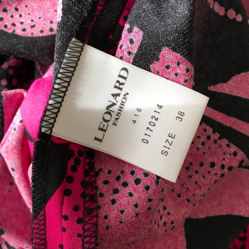 未使用　レオナール　カンカン素材　ワンピース　38 LEONARD - 未使用 レオナール 切り替えワンピース 38 カンカン素材の