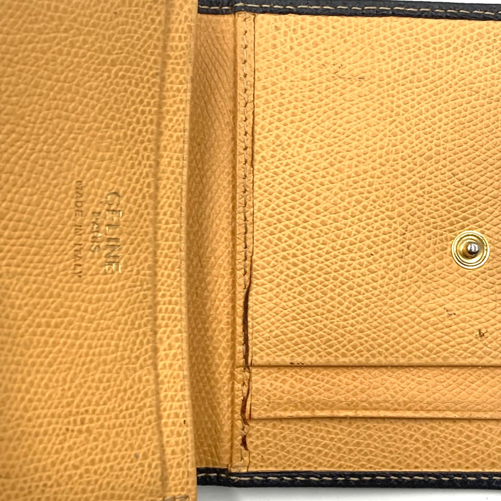 □美品□CELINE セリーヌ 名刺入れ カードケース レザー 本革 ダーク