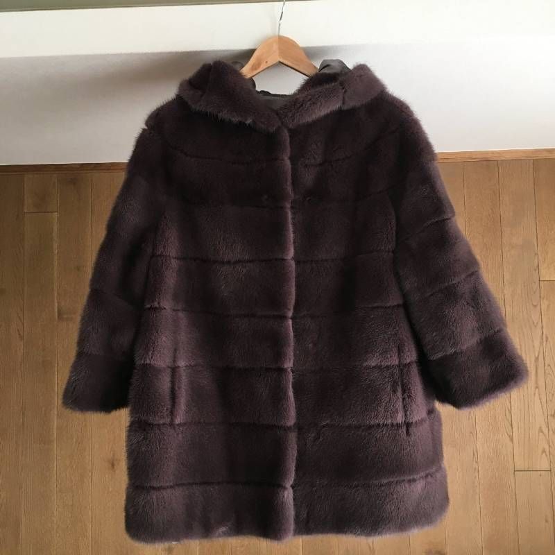 【MAVINA】マヴィナ 毛皮 ミンクコート L ノーカラージャケット 極美品 MAVINA/マヴィーナ】よりミンクファーノーカラーコートが入荷致しまし