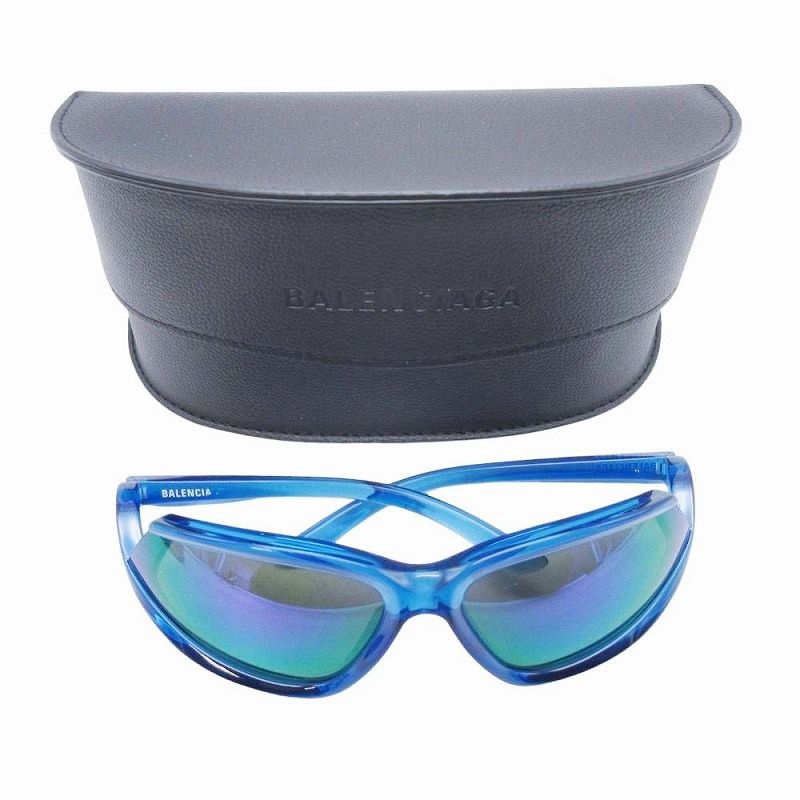  23 aw バレンシアガ BALENCIAGA Side Xpander Cat-Eye サイドエクスパンダー キャットアイ サングラス アイウェア シールドミラー セルフレーム 青 ブルー ユニセックス メンズ レディース その他 アクセサリー