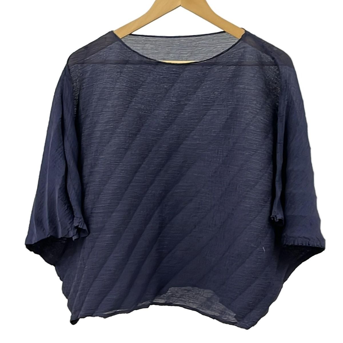 me ISSEY MIYAKE ミー|イッセイミヤケ カットソー - ネイビー ドルマンスリーブ|プリーツ