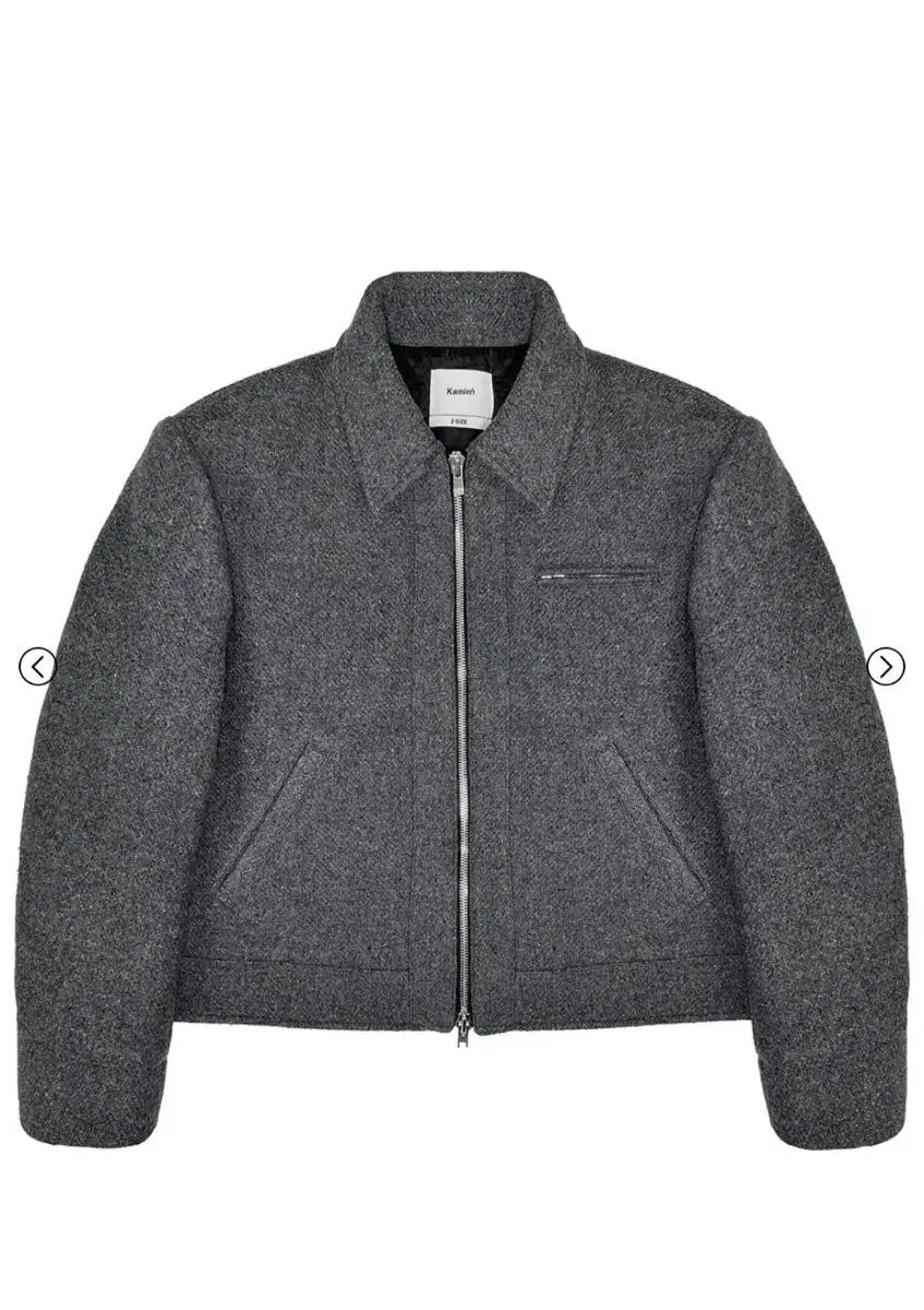 2 カミエン グリッド ウールジャケット グレー