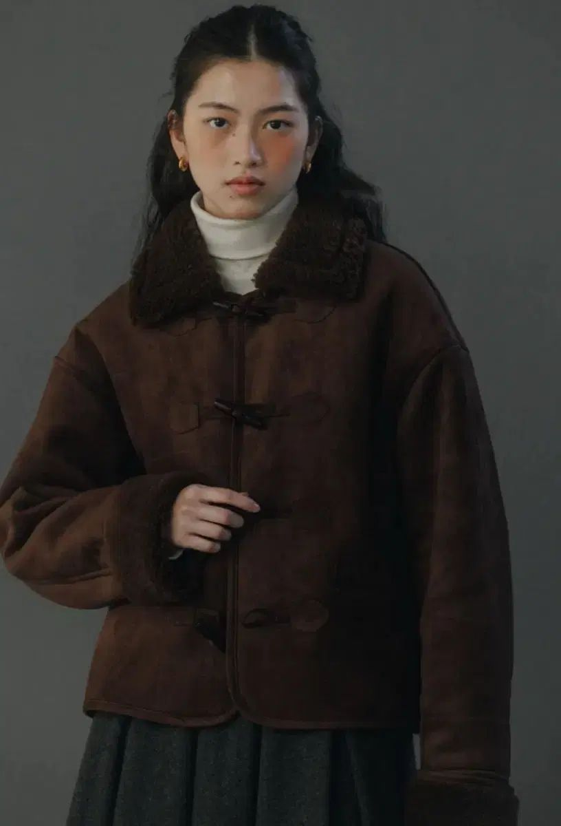 ハーフコート ブラウン