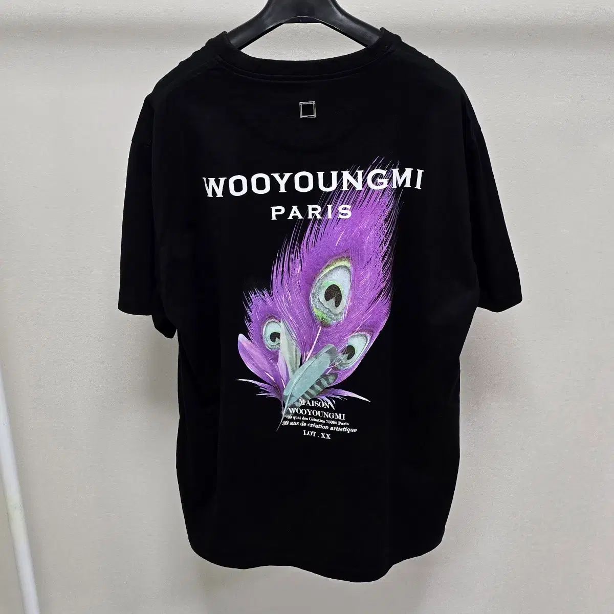 WOOYOUNGMI ウーヨンミ フェザー バックロゴ 半袖 Tシャツ サイズ48