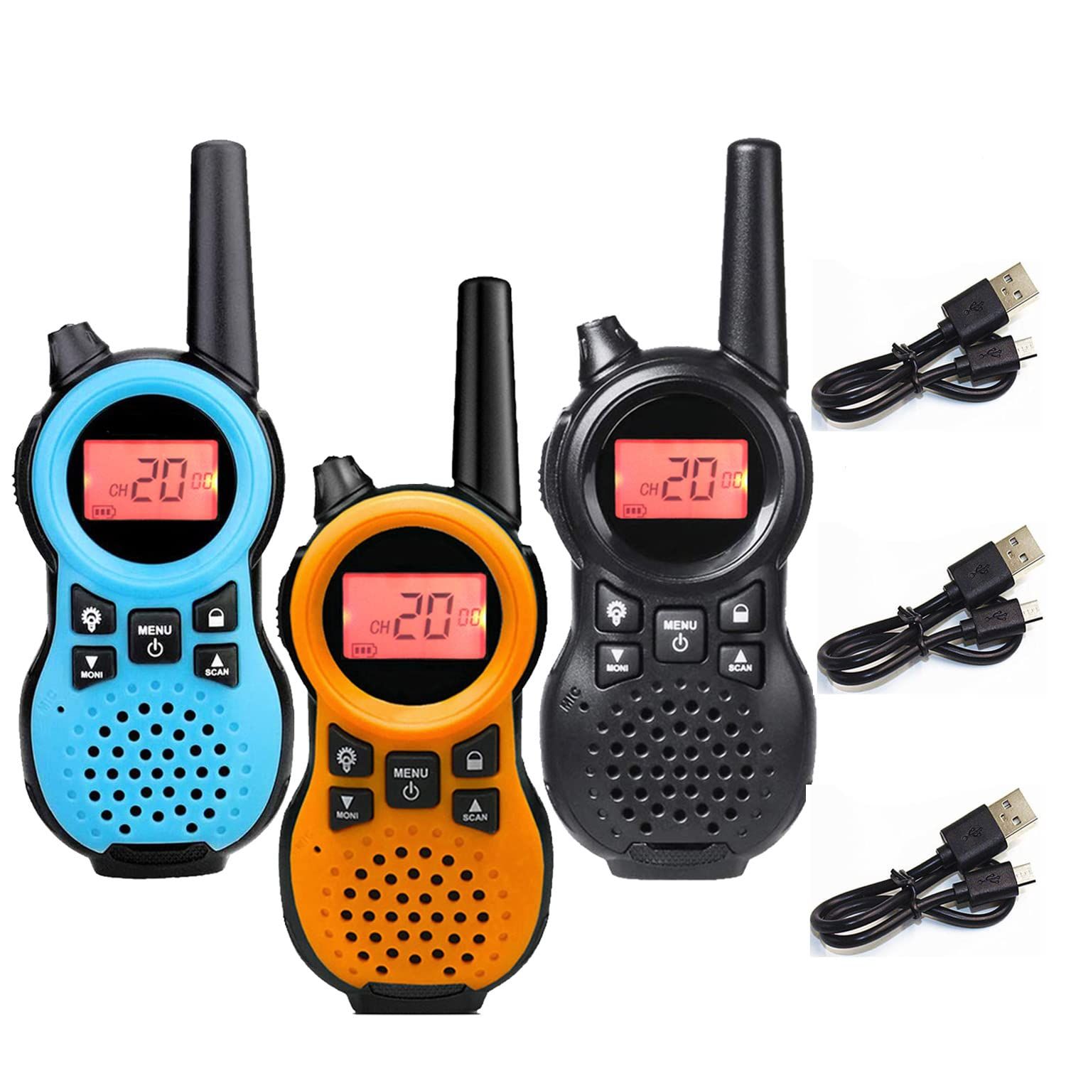 子ども向けトランシーバー 3台セット TRH 866 特定小電力 小型省電力トランシーバー 多機能トランシーバー おもちゃ 1対多交信 です 親子アクティビティ 子供用 屋外での使用