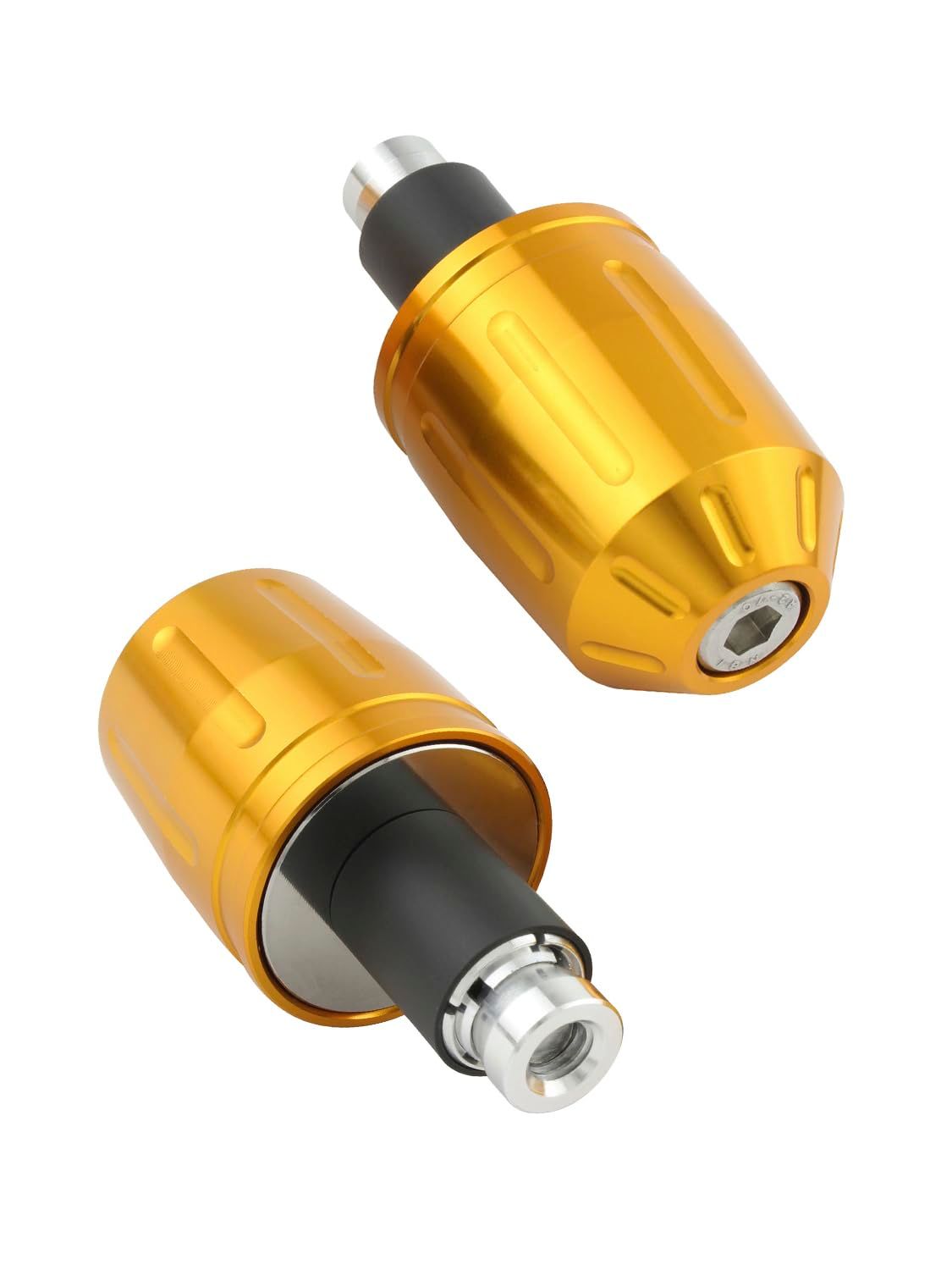 ポッシュフェイス POSH FAITH バイク用品 ハンドルバーエンド 日本製 ウルトラヘビーウェイトバーエンドタイプ２ ユニバーサルタイプ 内径14-19 mm対応 ゴールド 033279-04-10