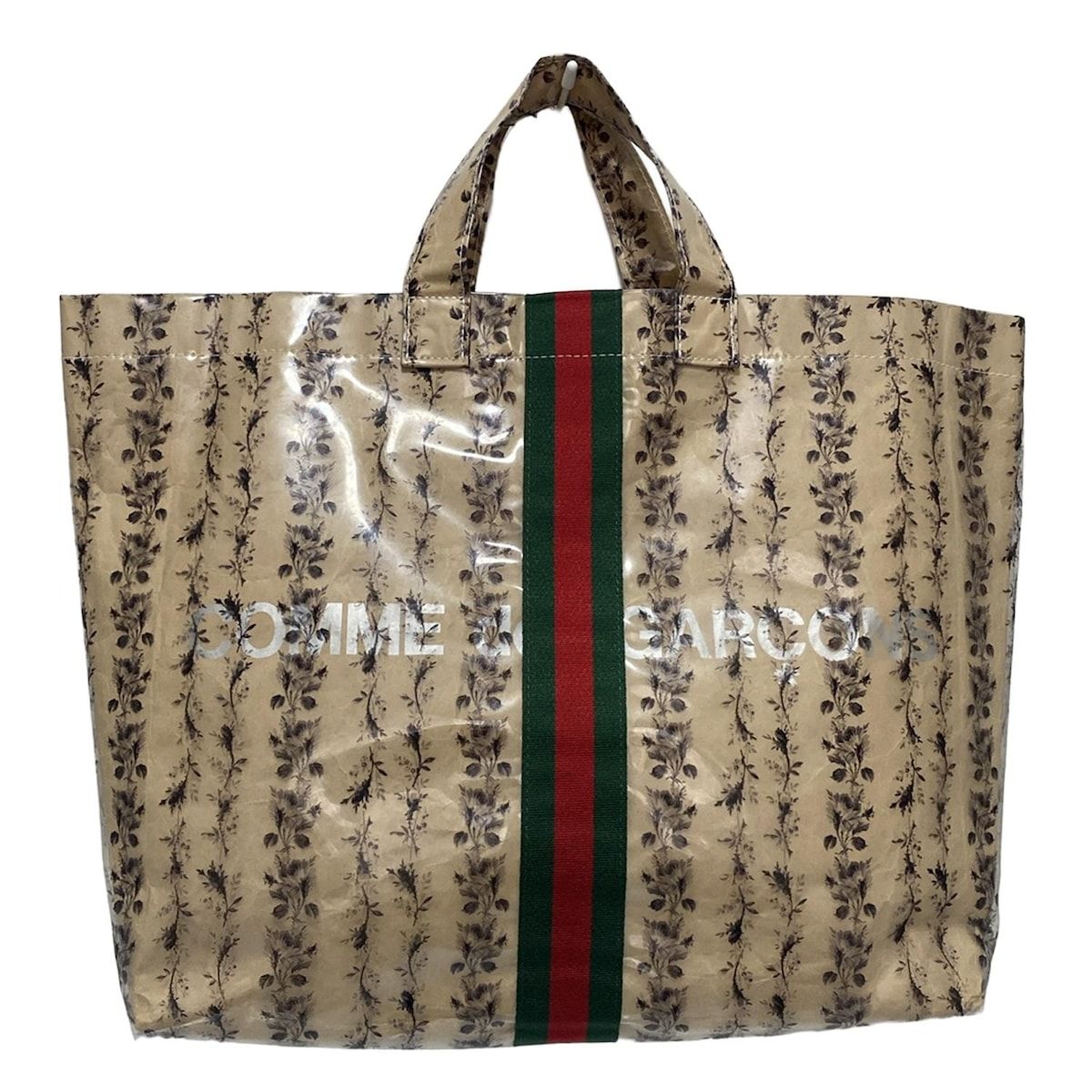 COMMEdesGARCONS コムデギャルソン トートバッグ - OD-K 201 ベージュ×黒×マルチ シェリー|フローラルプリント|GUCCIコラボ